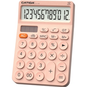 image:imageCATIGA 12 Digit Desktop Calculator Basic Desk Calculator with Large LCD Display Big Buttons 4 Function Solar and Battery Dual Power for Office School Home SD1292 Green3 Pink