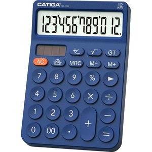 image:imageCATIGA 12 Digit Desktop Calculator Basic Desk Calculator with Large LCD Display Big Buttons 4 Function Solar and Battery Dual Power for Office School Home SD1292 Green51 Navyblue