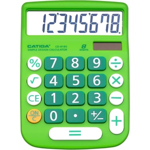image:imageCATIGA Desktop Calculator 8 Digit with Solar Power and LCD Display Big Buttons for Home Office School Class and Business 4 Function Small Basic Calculators for Desk CD8185Green