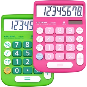 image:imageCATIGA Desktop Calculator 8 Digit with Solar Power and LCD Display Big Buttons for Home Office School Class and Business 4 Function Small Basic Calculators for Desk CD8185Two Pack
