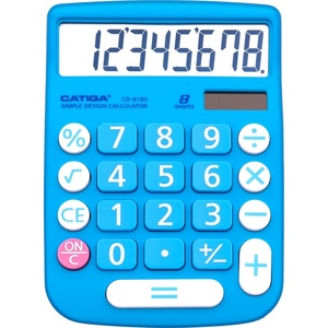 image:imageCATIGA Desktop Calculator 8 Digit with Solar Power and LCD Display Big Buttons for Home Office School Class and Business 4 Function Small Basic Calculators for Desk CD8185Blue