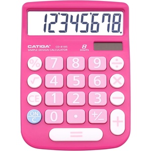 image:imageCATIGA Desktop Calculator 8 Digit with Solar Power and LCD Display Big Buttons for Home Office School Class and Business 4 Function Small Basic Calculators for Desk CD8185Pink