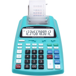 image:imageCATIGA Printing Calculator with Tape Print Out  10 Key Adding Machine with Paper Roll Desktop Electric Calculator for Accounting Business Finance Home Office Use CP90A5 Light Blue